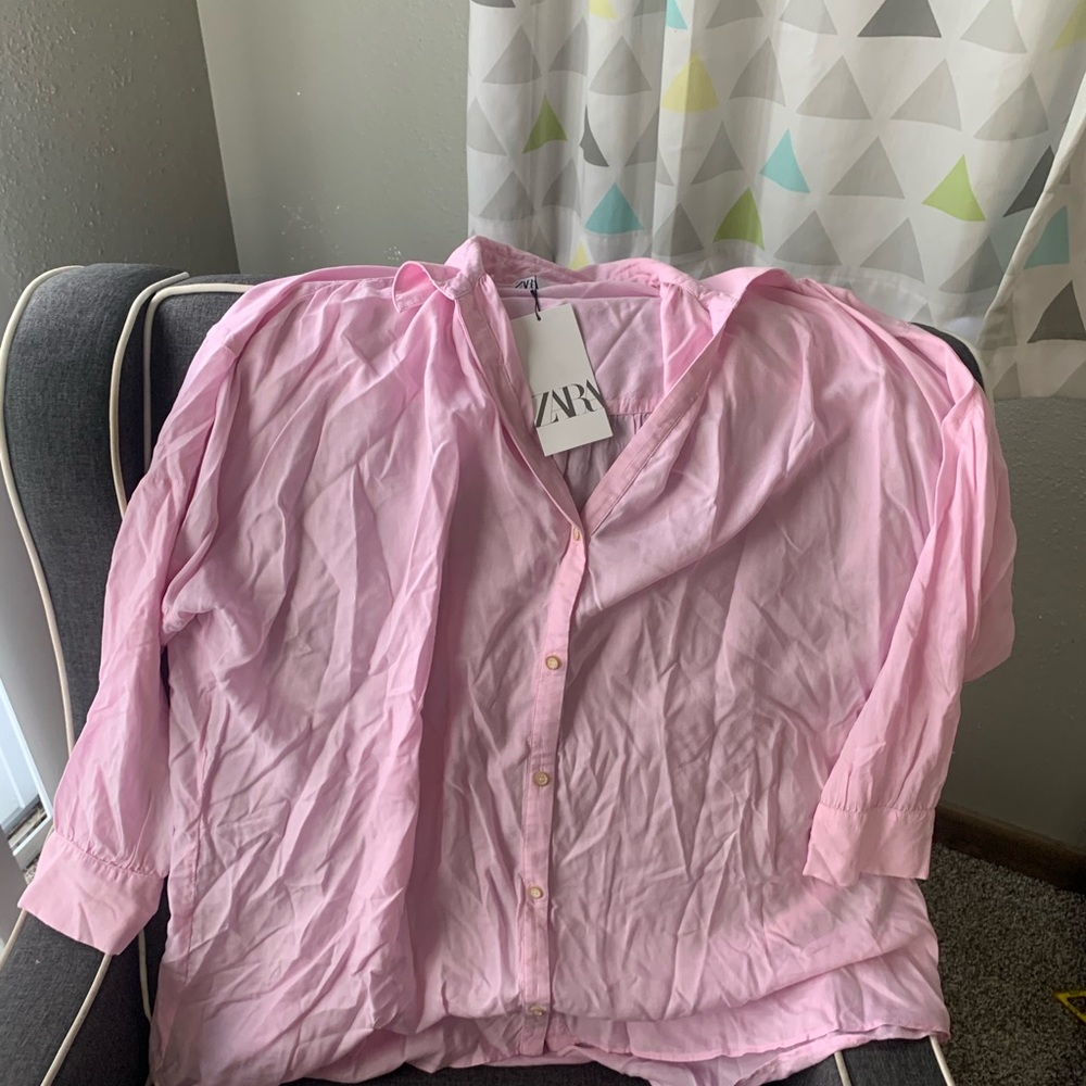 Zara button up  Long sleeve with tags
